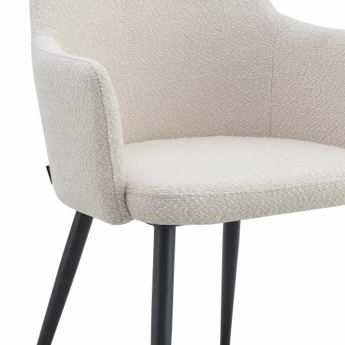 FAUTEUIL GUNNAR TISSU SABLE PIEDS NOIRS