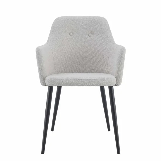 FAUTEUIL GUNNAR TISSU GRIS PIEDS NOIRS 2