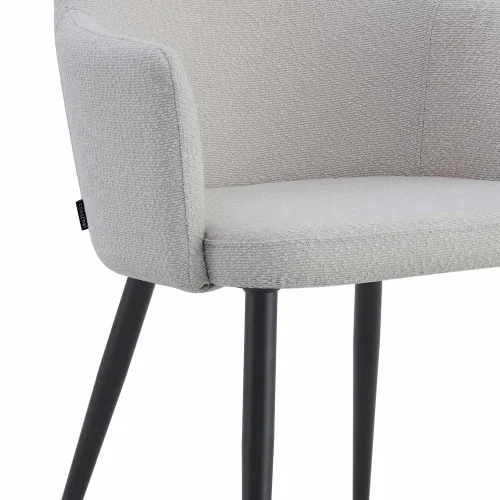 FAUTEUIL GUNNAR TISSU GRIS PIEDS NOIRS FAUTEUIL GUNNAR TISSU GRIS PIEDS NOIRS