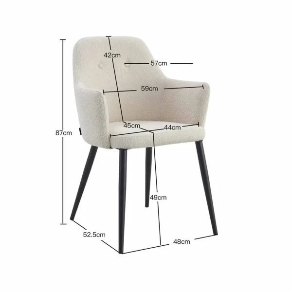 FAUTEUIL GUNNAR TISSU GRIS PIEDS NOIRS FAUTEUIL GUNNAR TISSU GRIS PIEDS NOIRS