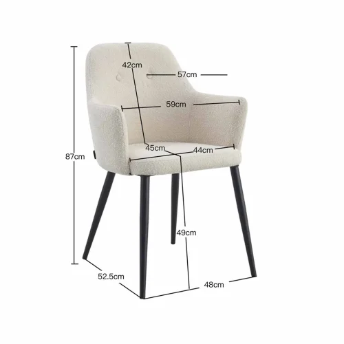 FAUTEUIL GUNNAR TISSU GRIS PIEDS NOIRS FAUTEUIL GUNNAR TISSU GRIS PIEDS NOIRS