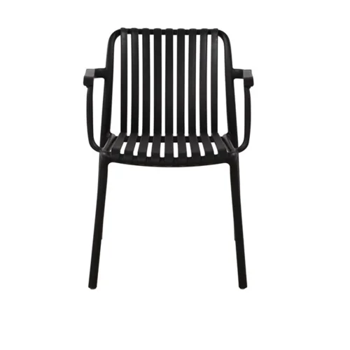 CHAISE DE JARDIN AVEC ACCOUDOIRS EN POLYPROPYLÈNE NOIRE EOLIA