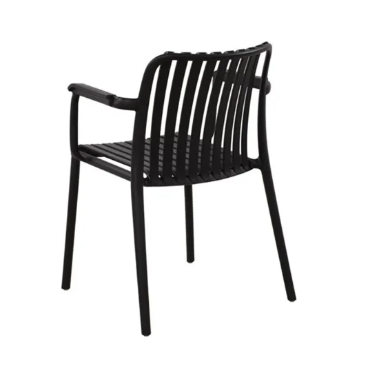 CHAISE DE JARDIN AVEC ACCOUDOIRS EN POLYPROPYLÈNE NOIRE EOLIA 2