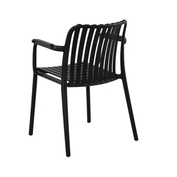 CHAISE DE JARDIN AVEC ACCOUDOIRS EN POLYPROPYLÈNE NOIRE EOLIA