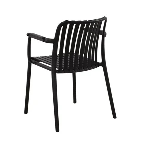 CHAISE DE JARDIN AVEC ACCOUDOIRS EN POLYPROPYLÈNE NOIRE EOLIA