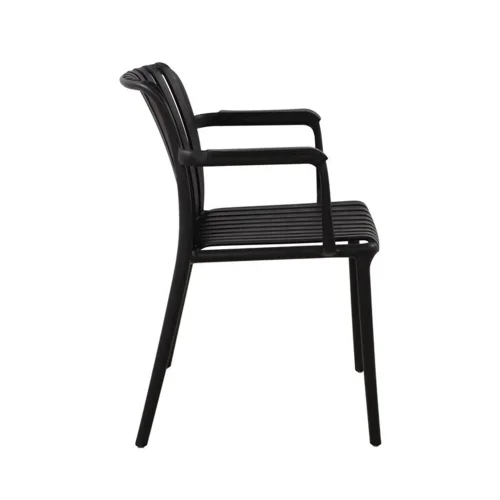 CHAISE DE JARDIN AVEC ACCOUDOIRS EN POLYPROPYLÈNE NOIRE EOLIA
