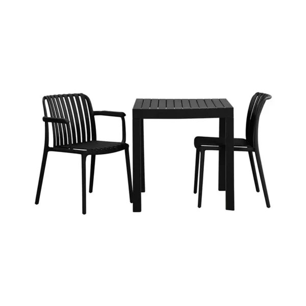 CHAISE DE JARDIN AVEC ACCOUDOIRS EN POLYPROPYLÈNE NOIRE EOLIA