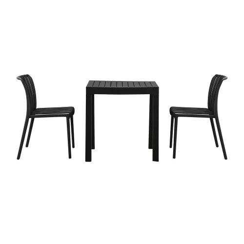 CHAISE DE JARDIN EN POLYPROPYLÈNE NOIRE EOLIA
