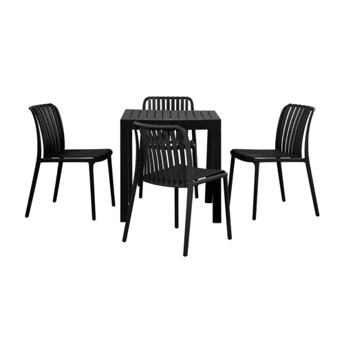 CHAISE DE JARDIN EN POLYPROPYLÈNE NOIRE EOLIA