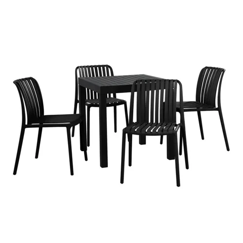 CHAISE DE JARDIN EN POLYPROPYLÈNE NOIRE EOLIA