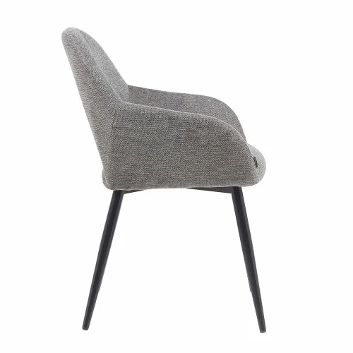 CHAISE TAPISSÉE GRISE PIEDS NOIRS ROWAN CHAISE TAPISSÉE GRISE PIEDS NOIRS ROWAN