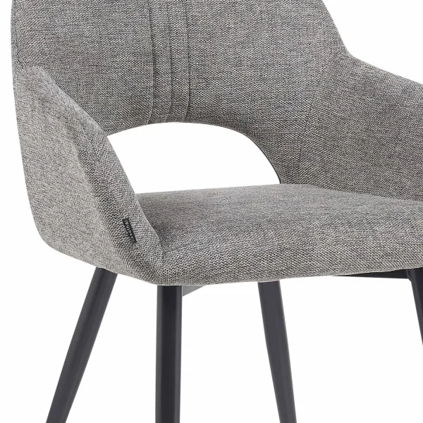 CHAISE TAPISSÉE GRISE PIEDS NOIRS ROWAN CHAISE TAPISSÉE GRISE PIEDS NOIRS ROWAN