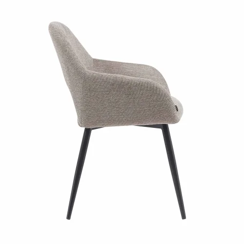 CHAISE TAPISSÉE BEIGE PIEDS NOIRS ROWAN CHAISE TAPISSÉE BEIGE PIEDS NOIRS ROWAN