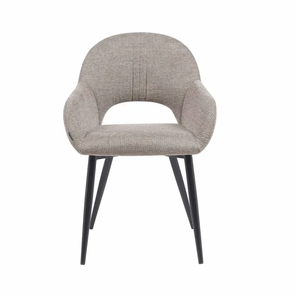 CHAISE TAPISSÉE BEIGE PIEDS NOIRS ROWAN CHAISE TAPISSÉE BEIGE PIEDS NOIRS ROWAN
