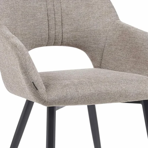 CHAISE TAPISSÉE BEIGE PIEDS NOIRS ROWAN CHAISE TAPISSÉE BEIGE PIEDS NOIRS ROWAN