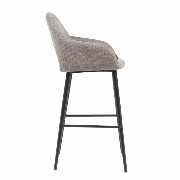 TABOURET TAPISSÉ SABLE PIEDS NOIRS ROWAN TABOURET TAPISSÉ SABLE PIEDS NOIRS ROWAN