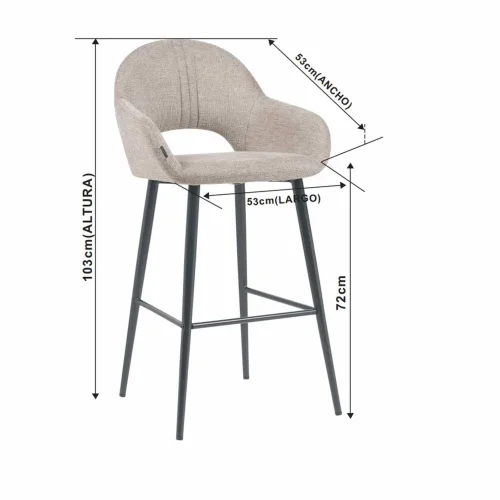 TABOURET TAPISSÉ SABLE PIEDS NOIRS ROWAN TABOURET TAPISSÉ SABLE PIEDS NOIRS ROWAN