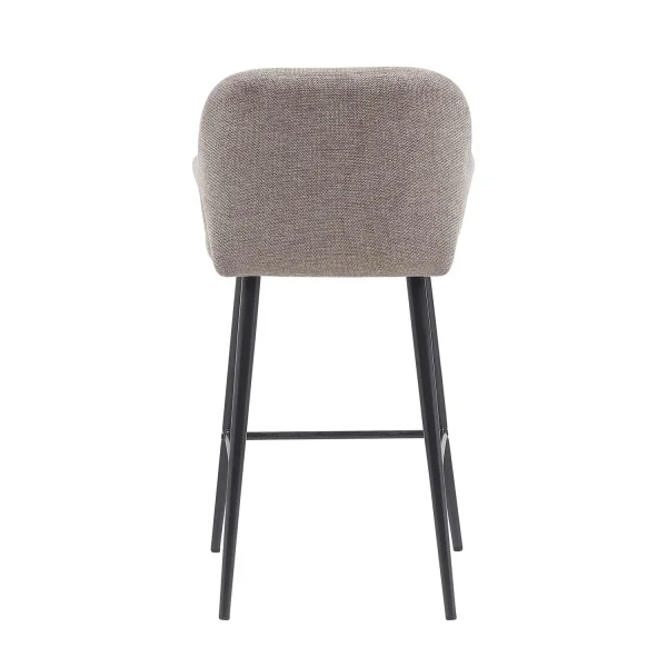 TABOURET TAPISSÉ COULEUR SABLE PIEDS NOIRS THORNE