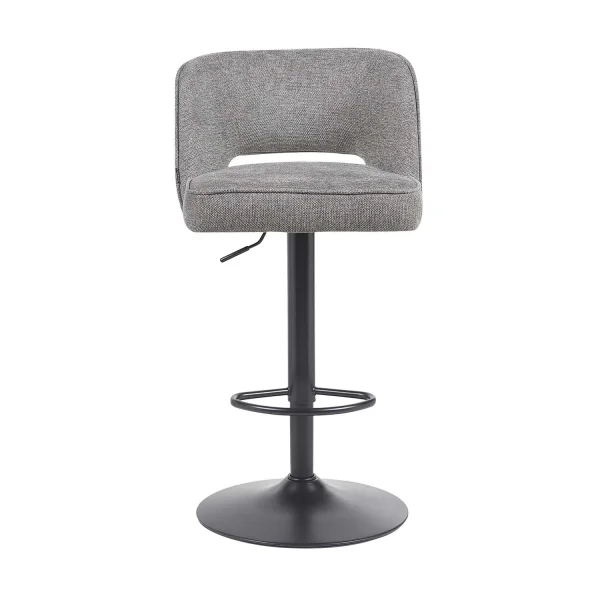 TABOURET HAUT TAPISSÉ GRIS FONCÉ LISBOA