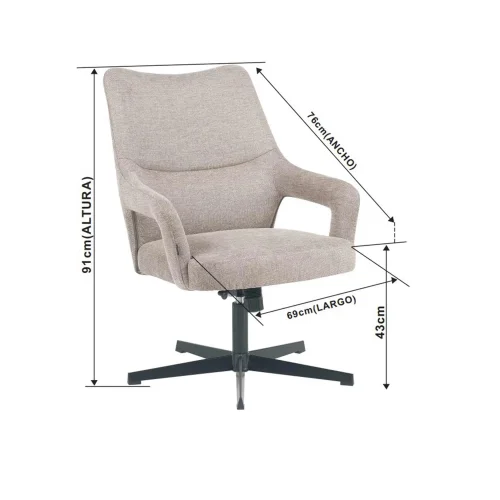 FAUTEUIL AVEC REPOSE-PIEDS BEIGE CONCORD