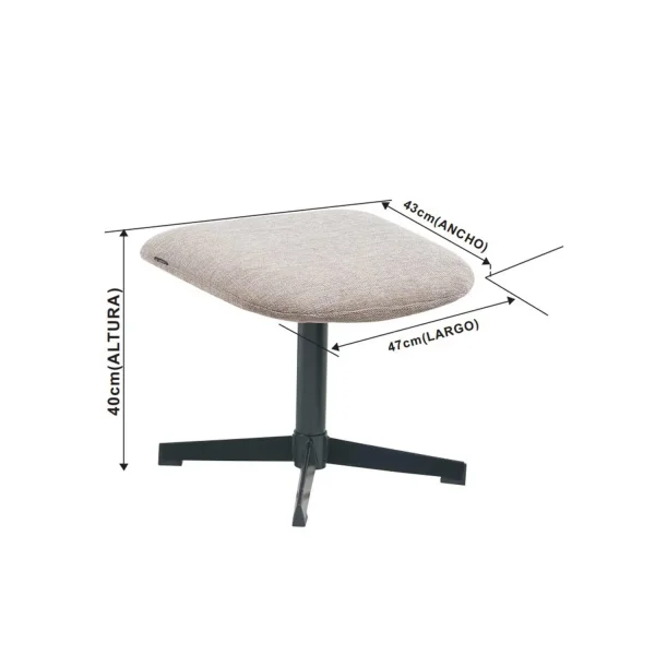 FAUTEUIL AVEC REPOSE-PIEDS BEIGE CONCORD