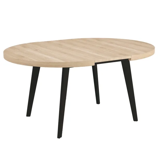 TABLE DE SALLE À MANGER EXTENSIBLE NATUREL/NOIR SKADI 2