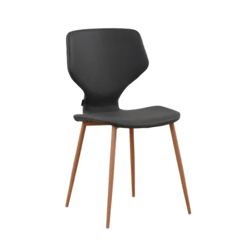 CHAISE UPPLAND PU GRIS MARENGO PIEDS COULEUR HÊTRE