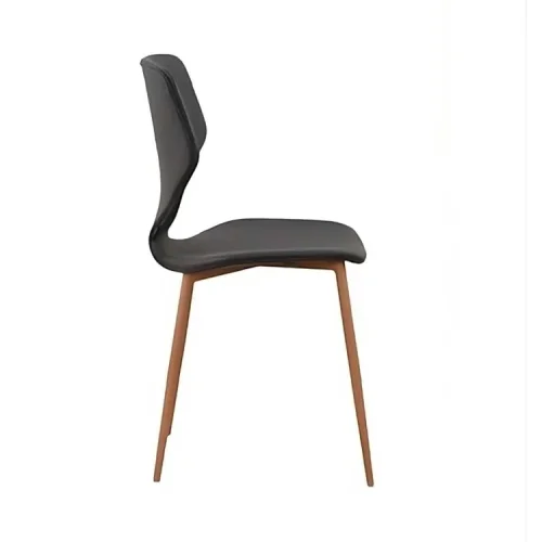 CHAISE UPPLAND PU GRIS MARENGO PIEDS COULEUR HÊTRE