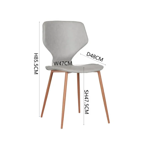 CHAISE UPPLAND PU GRIS MARENGO PIEDS COULEUR HÊTRE