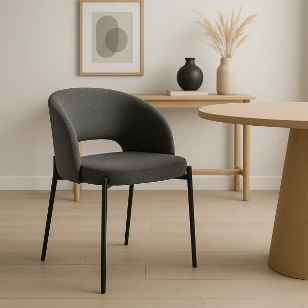 Chaise Tapissée Gris Clotilde| Lúzete