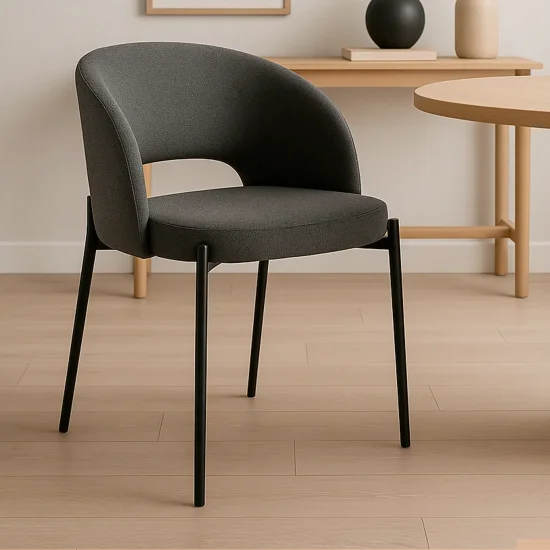 Chaise Tapissée Gris Clotilde| Lúzete