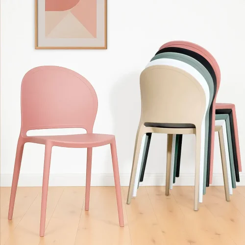 CHAISE EMPILABLE ROSE PÂLE HARLEM CHAISE EMPILABLE ROSE PÂLE HARLEM