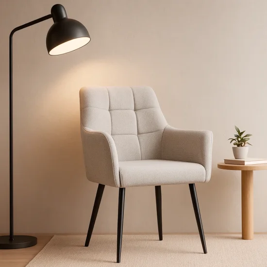 FAUTEUIL TAPISSÉ SABLE FABRIZIO