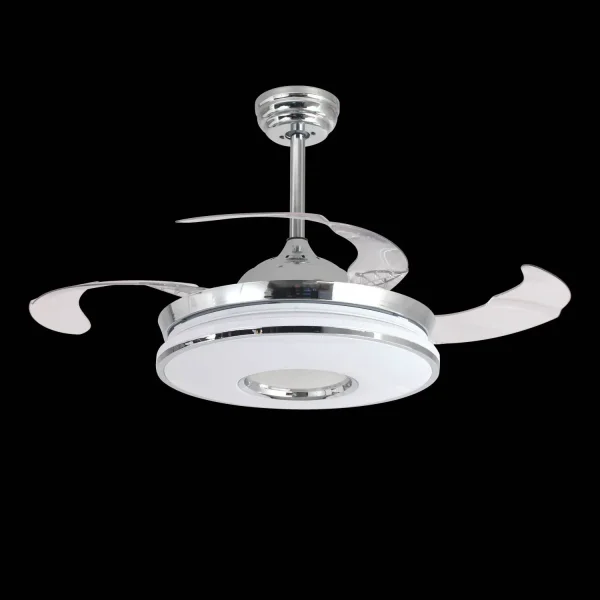 VENTILATEUR DE PLAFOND LED 32W 4 PALES RÉTRACTABLES WAKANA