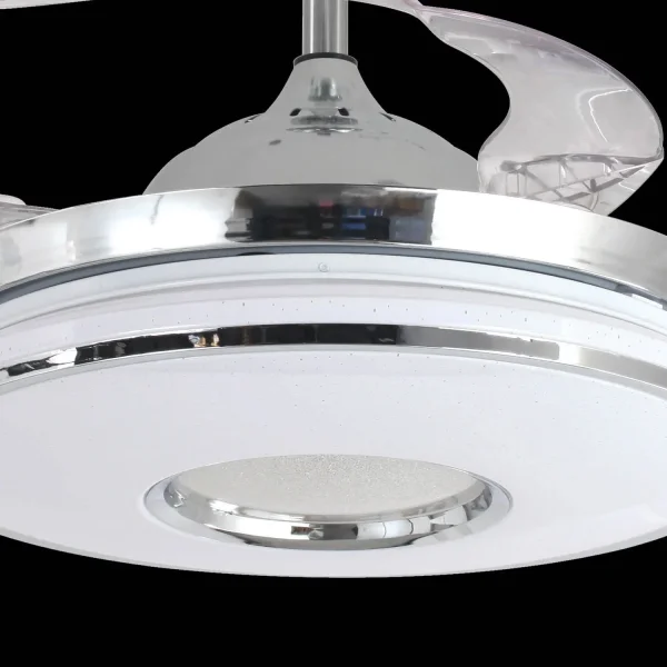 VENTILATEUR DE PLAFOND LED 32W 4 PALES RÉTRACTABLES WAKANA