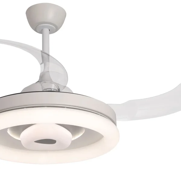 VENTILATEUR DE PLAFOND LED 45W RÉGLABLE 4 PALES RÉTRACTABLES SILVESTRE