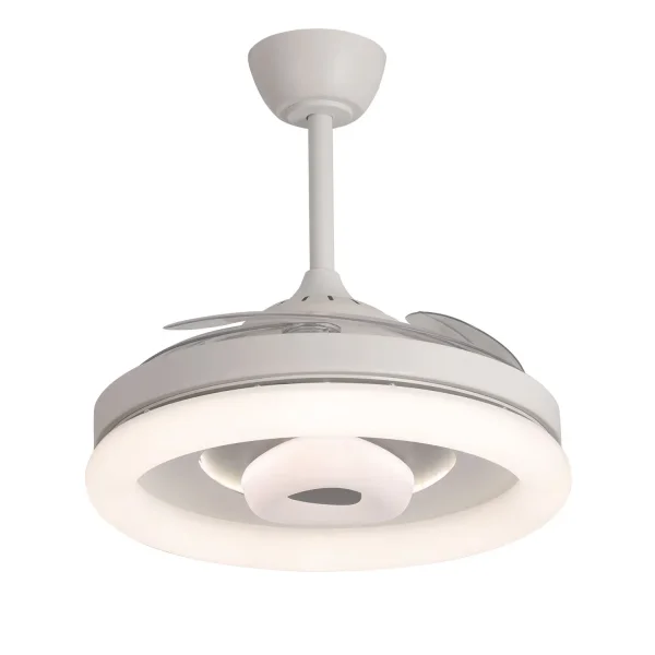 VENTILATEUR DE PLAFOND LED 45W RÉGLABLE 4 PALES RÉTRACTABLES SILVESTRE