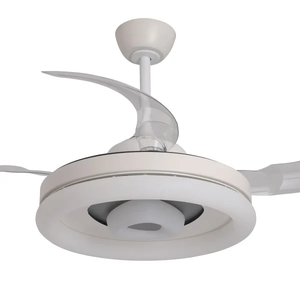 VENTILATEUR DE PLAFOND LED 45W RÉGLABLE 4 PALES RÉTRACTABLES SILVESTRE
