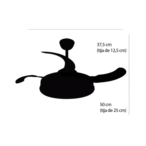 VENTILATEUR DE PLAFOND LED 45W RÉGLABLE 4 PALES RÉTRACTABLES SILVESTRE