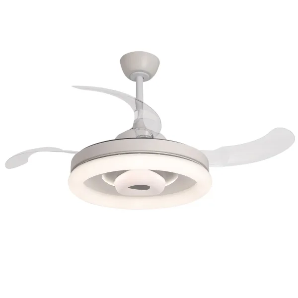 VENTILATEUR DE PLAFOND LED 45W RÉGLABLE 4 PALES RÉTRACTABLES SILVESTRE