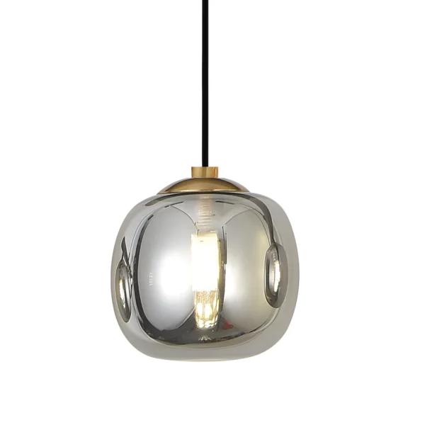 SUSPENSION 1 LUMIÈRE TULIPE FUMÉ Ø15CM G9 NICOLETTA