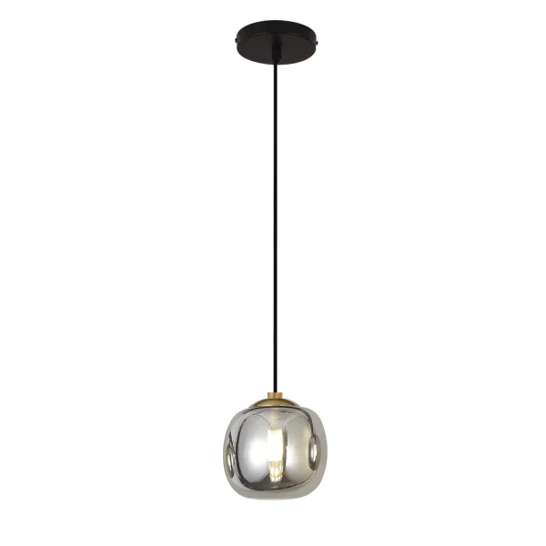 SUSPENSION 1 LUMIÈRE TULIPE FUMÉ Ø15CM G9 NICOLETTA