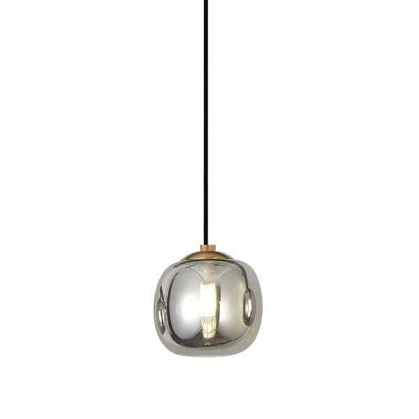 SUSPENSION 1 LUMIÈRE TULIPE FUMÉ Ø12CM G9 NICOLETTA