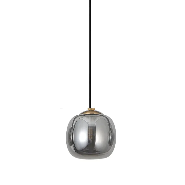 SUSPENSION 1 LUMIÈRE TULIPE FUMÉ Ø12CM G9 NICOLETTA