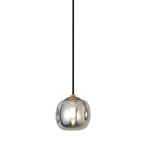 SUSPENSION 1 LUMIÈRE TULIPE FUMÉ Ø10CM G9 NICOLETTA