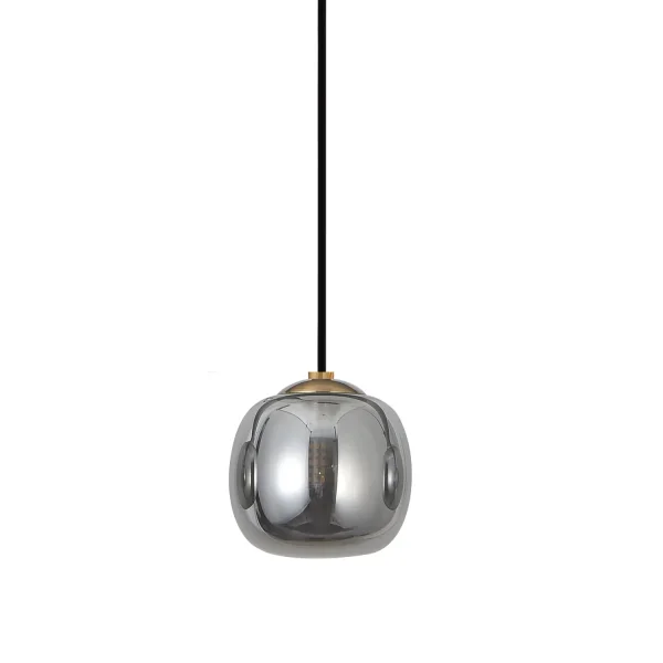 SUSPENSION 1 LUMIÈRE TULIPE FUMÉ Ø10CM G9 NICOLETTA
