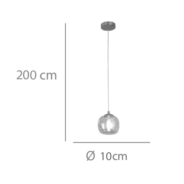 SUSPENSION 1 LUMIÈRE TULIPE FUMÉ Ø10CM G9 NICOLETTA