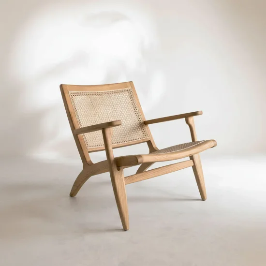 Fauteuil en bois d'orme naturel Einar | Lúzete