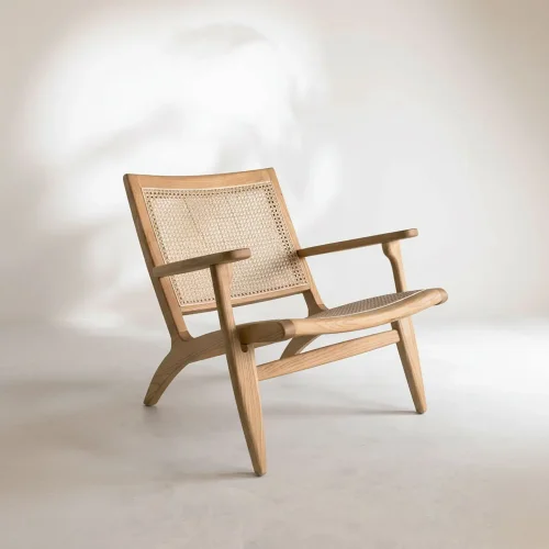 Fauteuil en bois d'orme naturel Einar | Lúzete