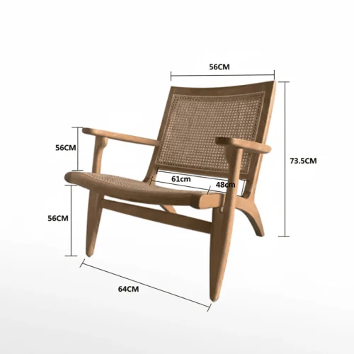 Fauteuil en bois d'orme naturel Einar | Lúzete